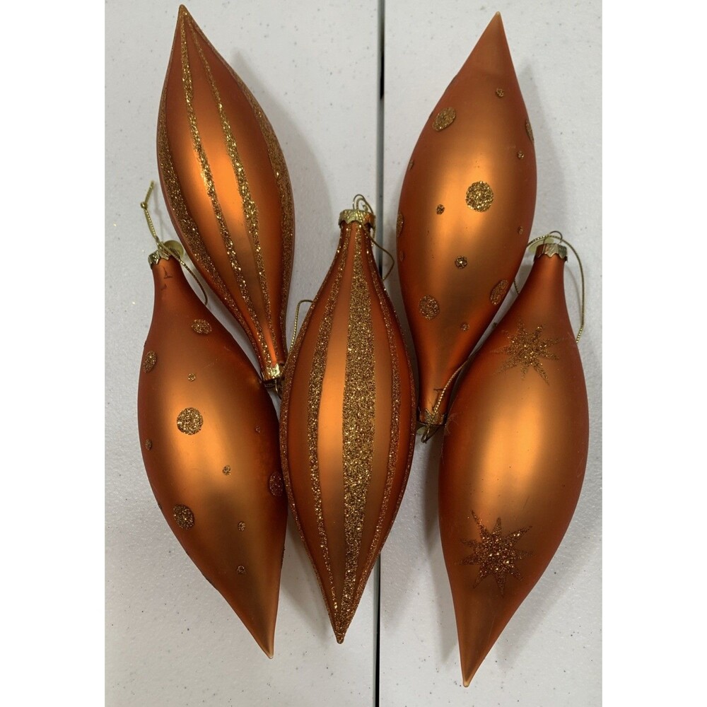 SCF Seasons Of Cannon Falls Mercury Glass Ornaments Orange Halloween Fall 5
